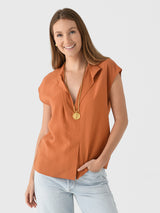 Vince Women's Voile Cap-Sleeve Blouse - Saint Bernard