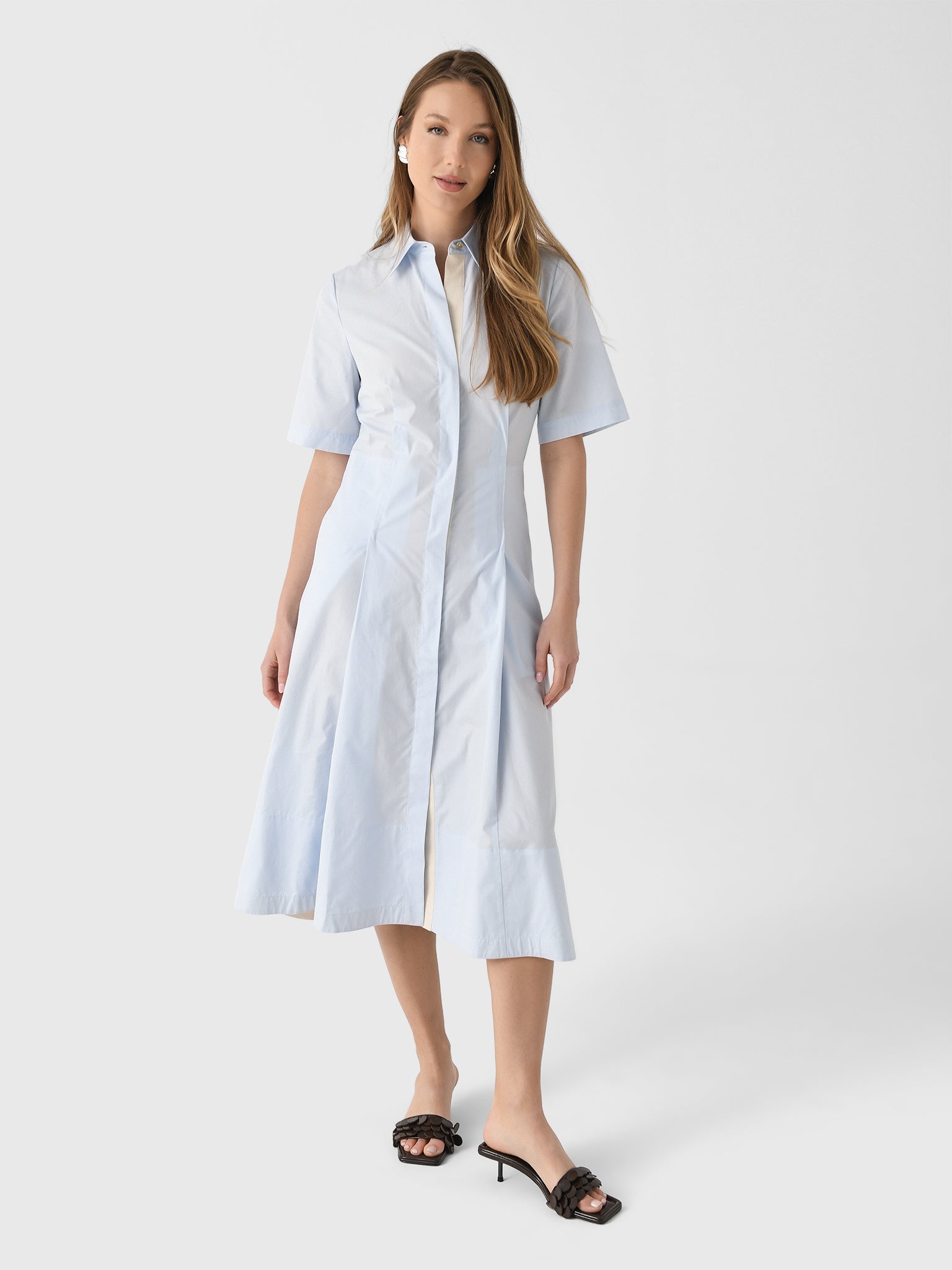 Vince Women's Canvas Tape Cotton Shirt Dress - Saint Bernard