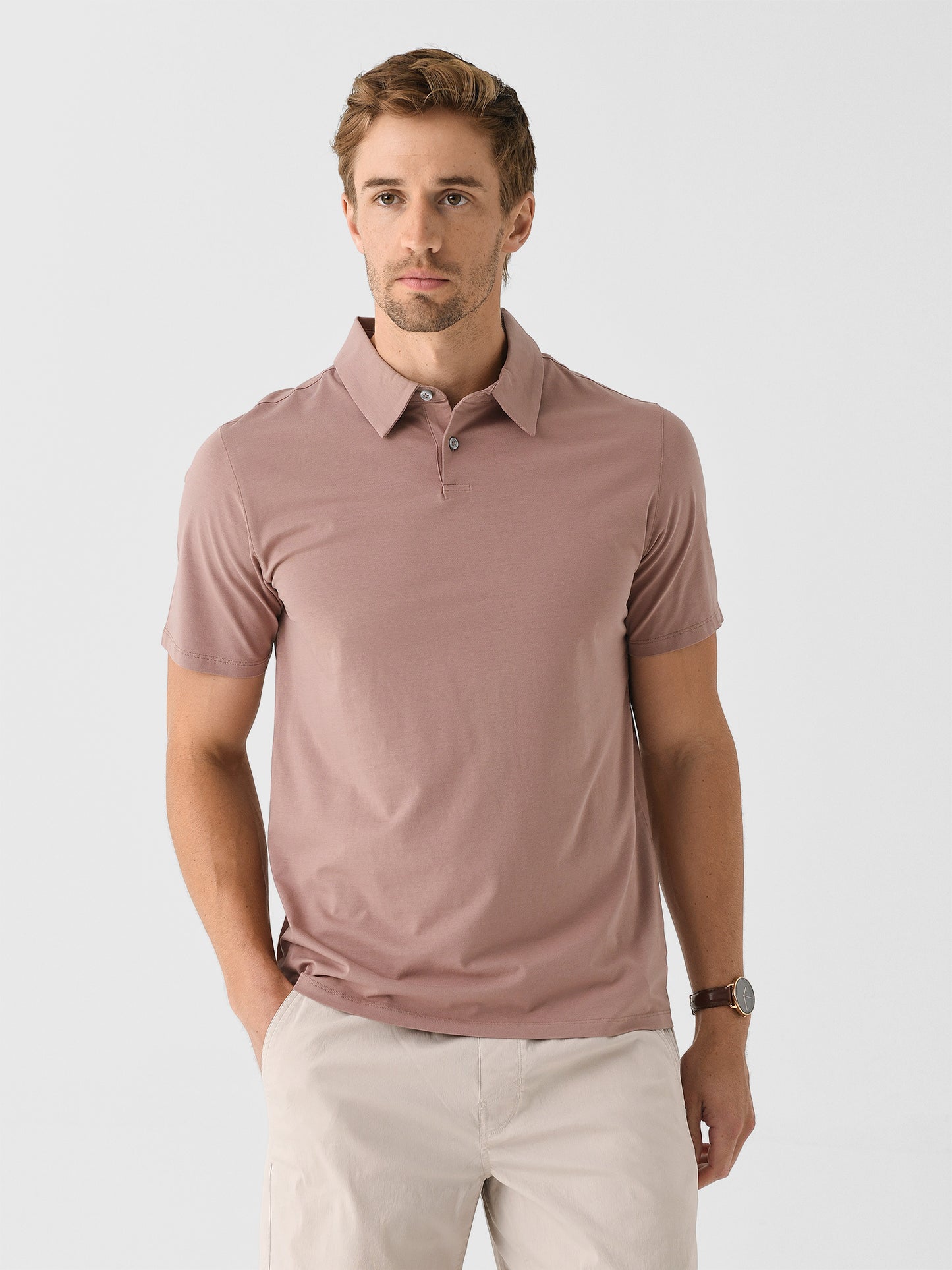 Vuori Men's Short Sleeve Feather Polo - Saint Bernard