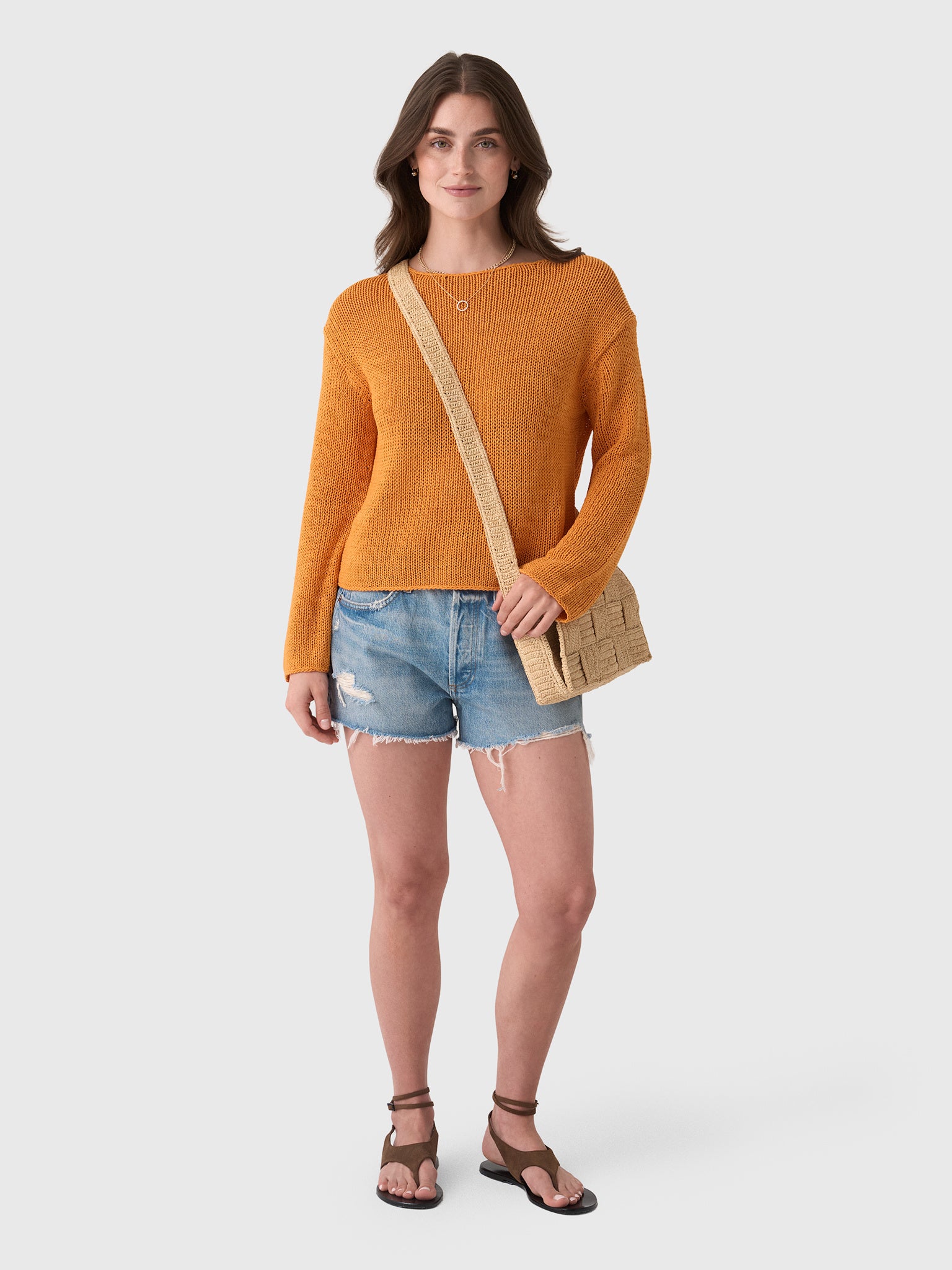 Vince Women's Italian Coated Cotton-Blend Sweater - Saint Bernard