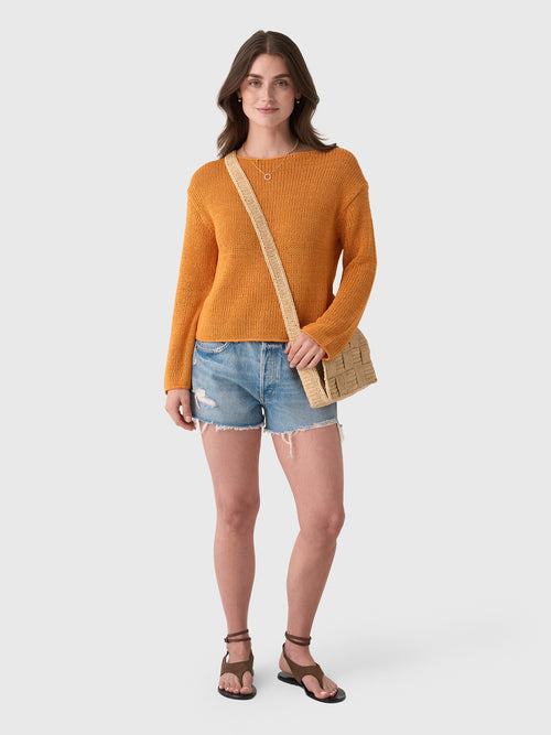 Vince Women's Italian Coated Cotton-Blend Sweater