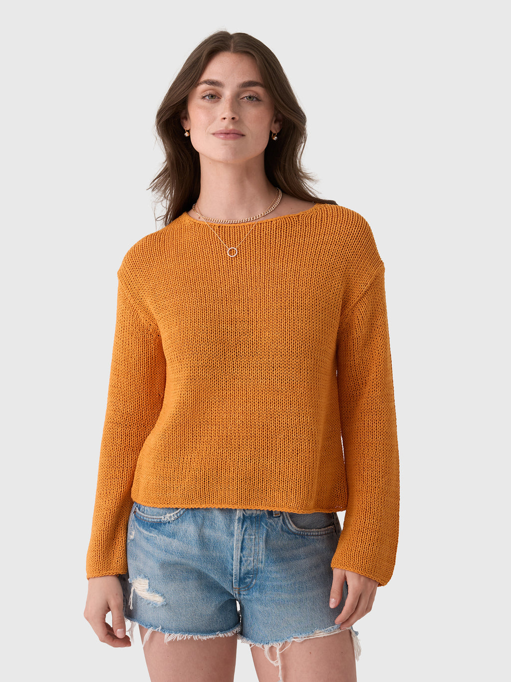 Vince Women's Italian Coated Cotton-Blend Sweater - Saint Bernard