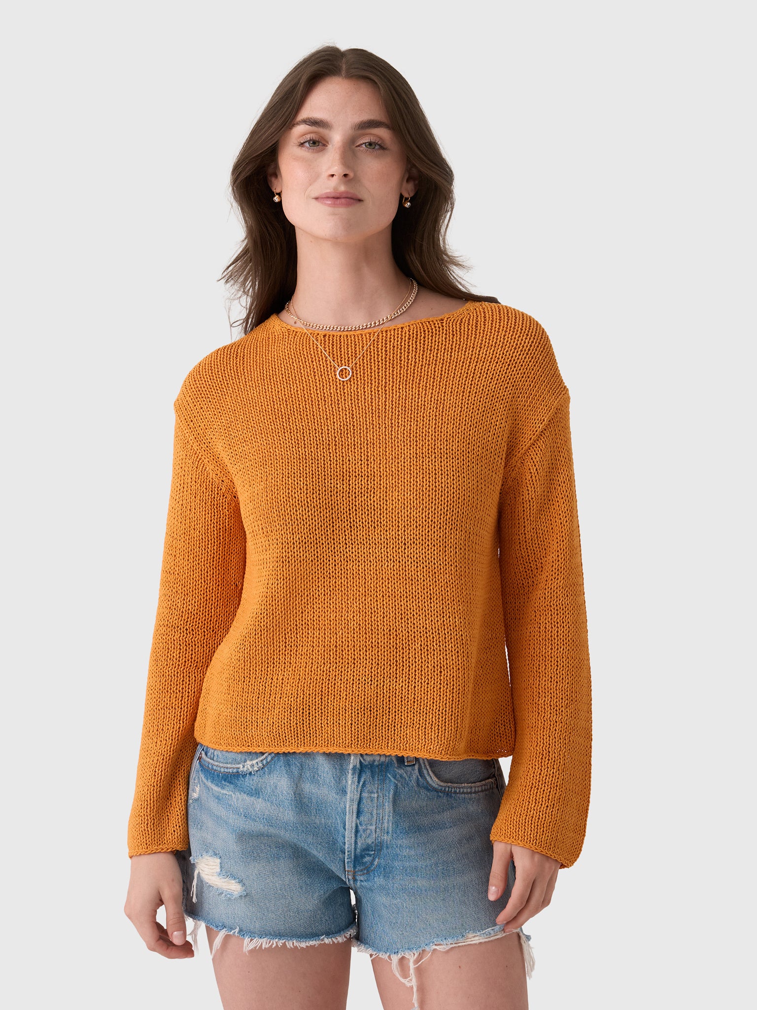 Vince Women's Italian Coated Cotton-Blend Sweater - Saint Bernard