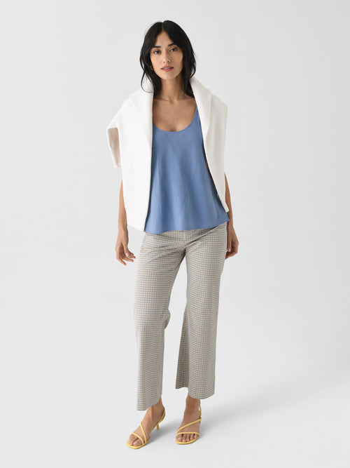 Vince Women's Gardener's Check Cotton Low-Rise Crop Flare Trouser