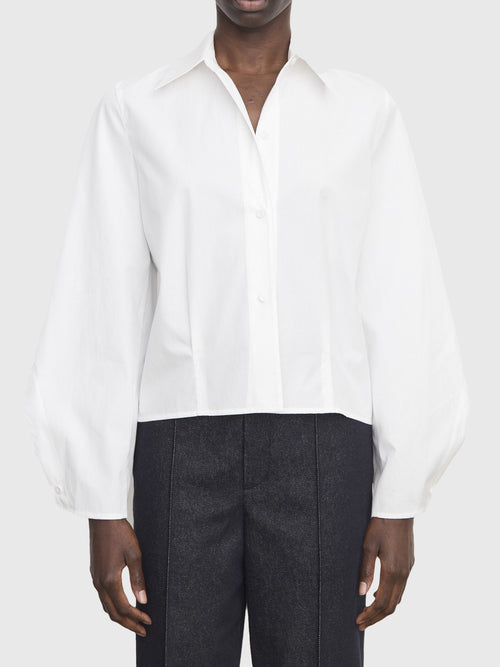 Vince Women's Sculpted Long-Sleeve Cropped Shirt