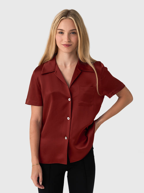 Vince Women's Short-Sleeve Button-Front Blouse