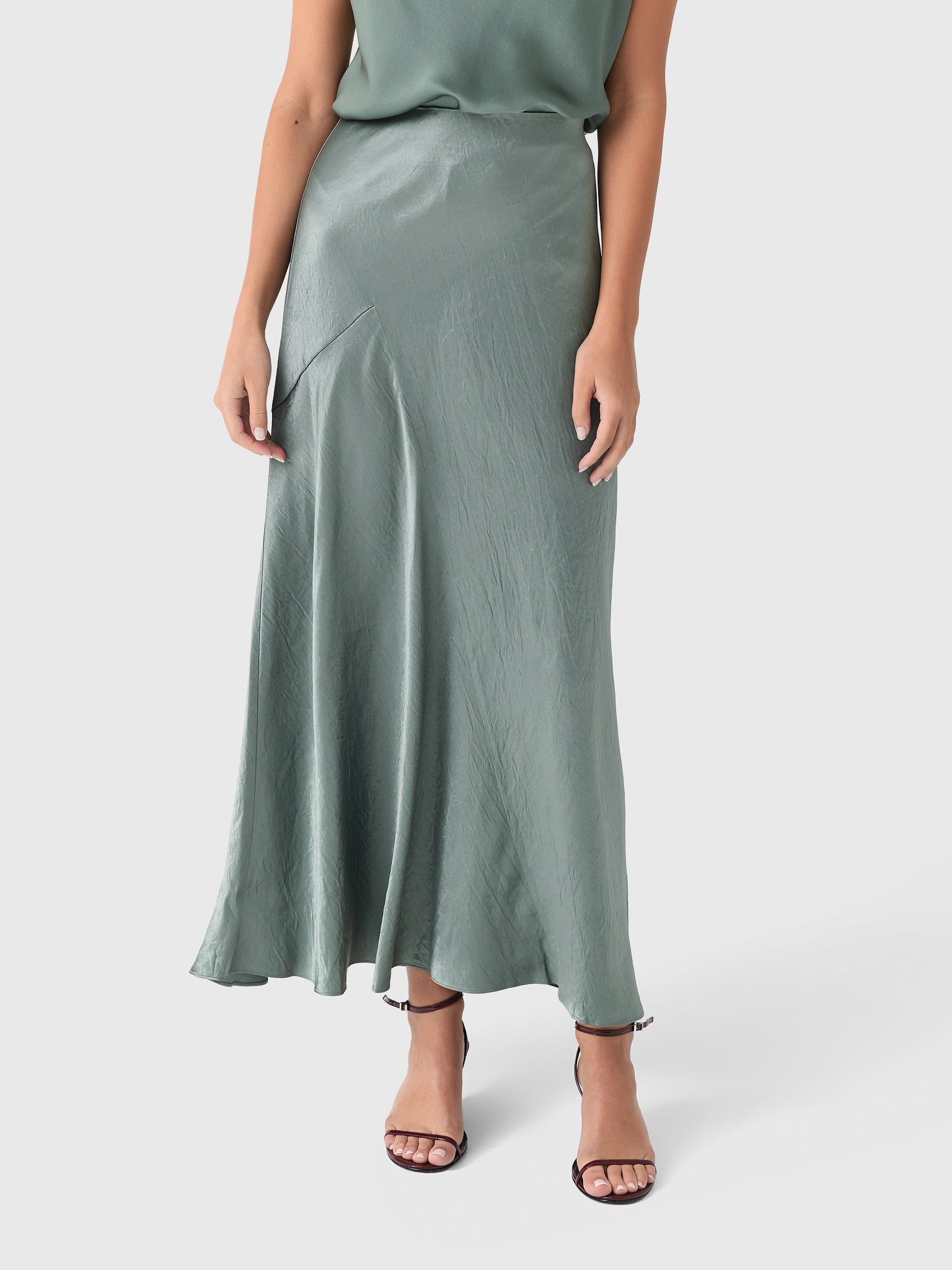 Vince Women's Paneled Satin Bias Skirt - Saint Bernard