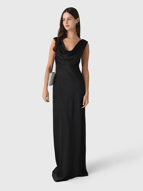 Vince Women's Satin Draped Cowl-Neck Maxi Dress