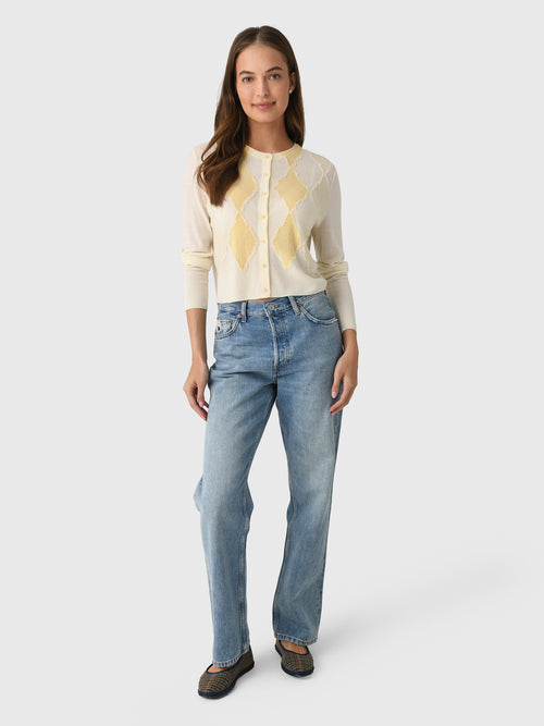 Vince Women's Hand-Cut Argyle Cardigan