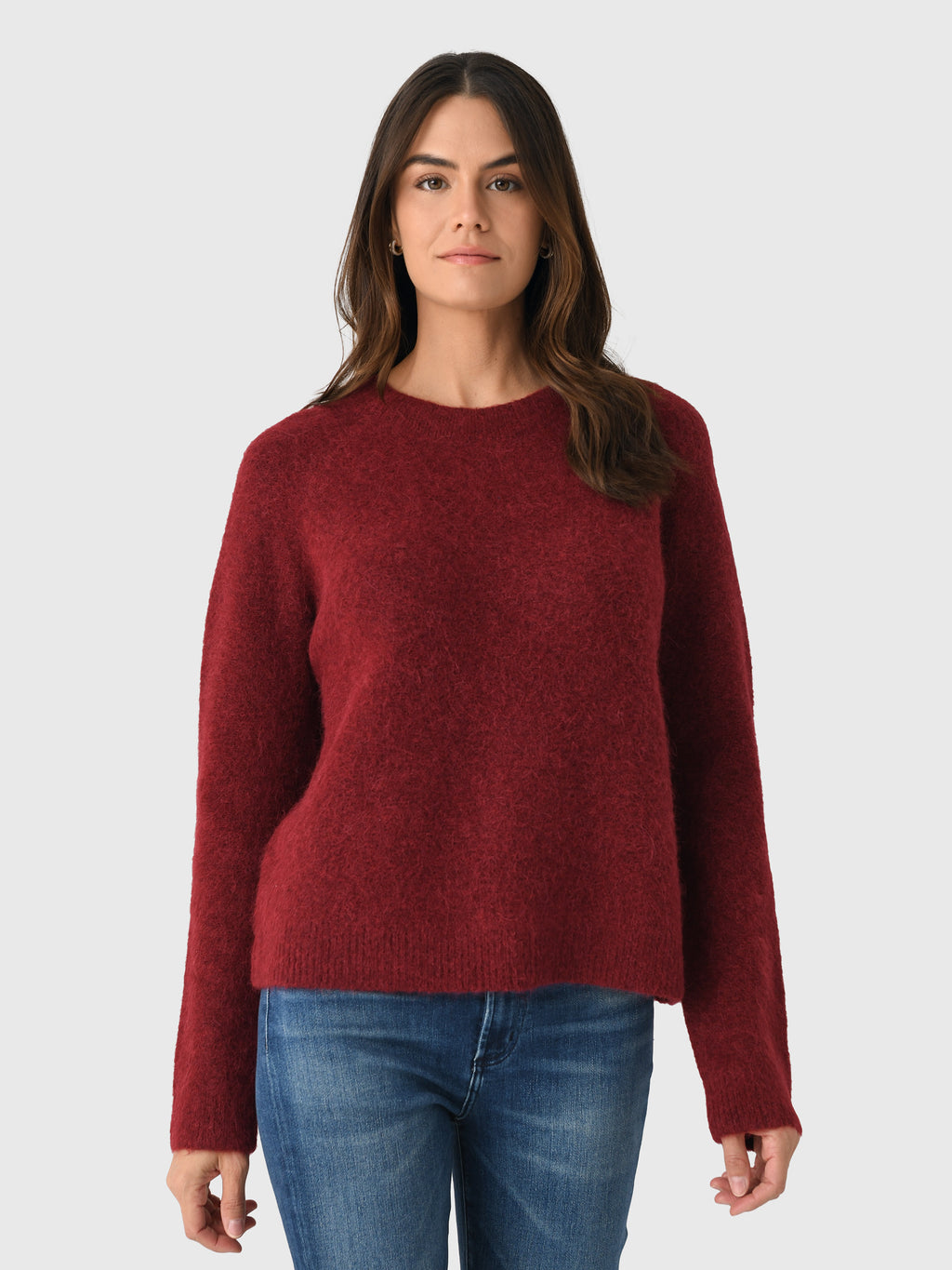Vince Women's Brushed Alpaca-Blend Crew Neck Sweater - Saint Bernard