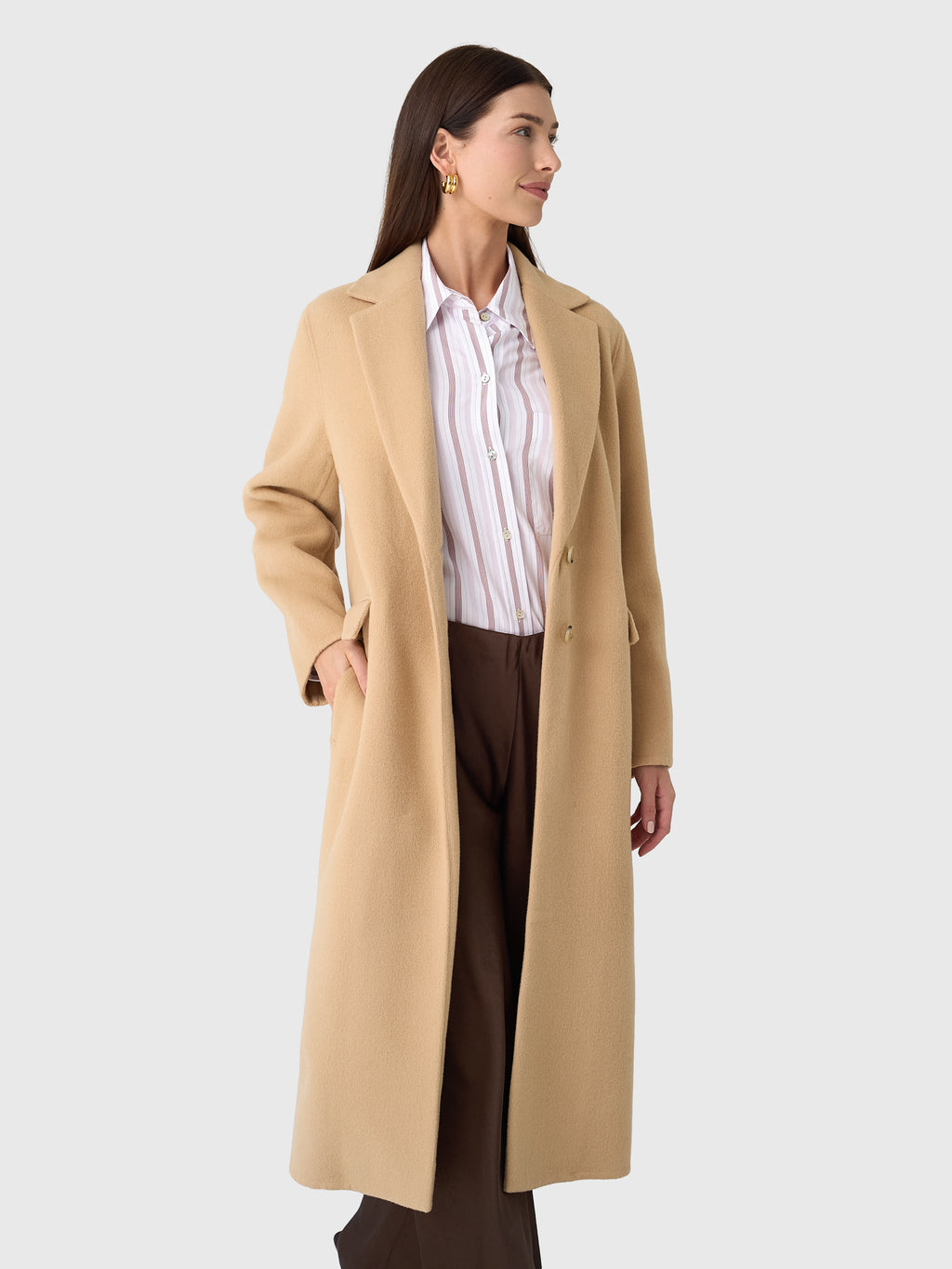 Vince Women's Wool-Blend Single-Breasted Coat - Saint Bernard