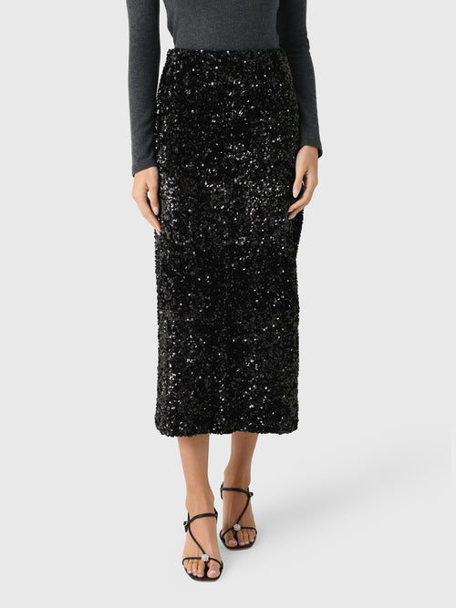 Vince Women's Sequined Velvet Column Skirt