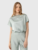 Vince Women's Draped Satin Dolman-Sleeve Blouse - Saint Bernard