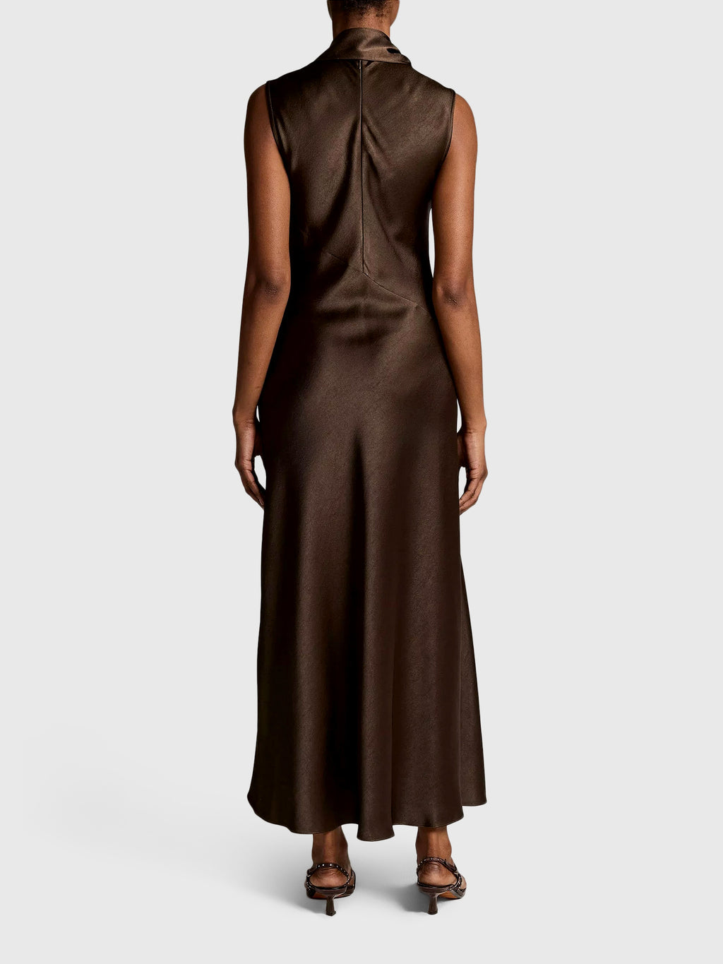 Vince Women's Satin Scarf-Neck Dress - Saint Bernard