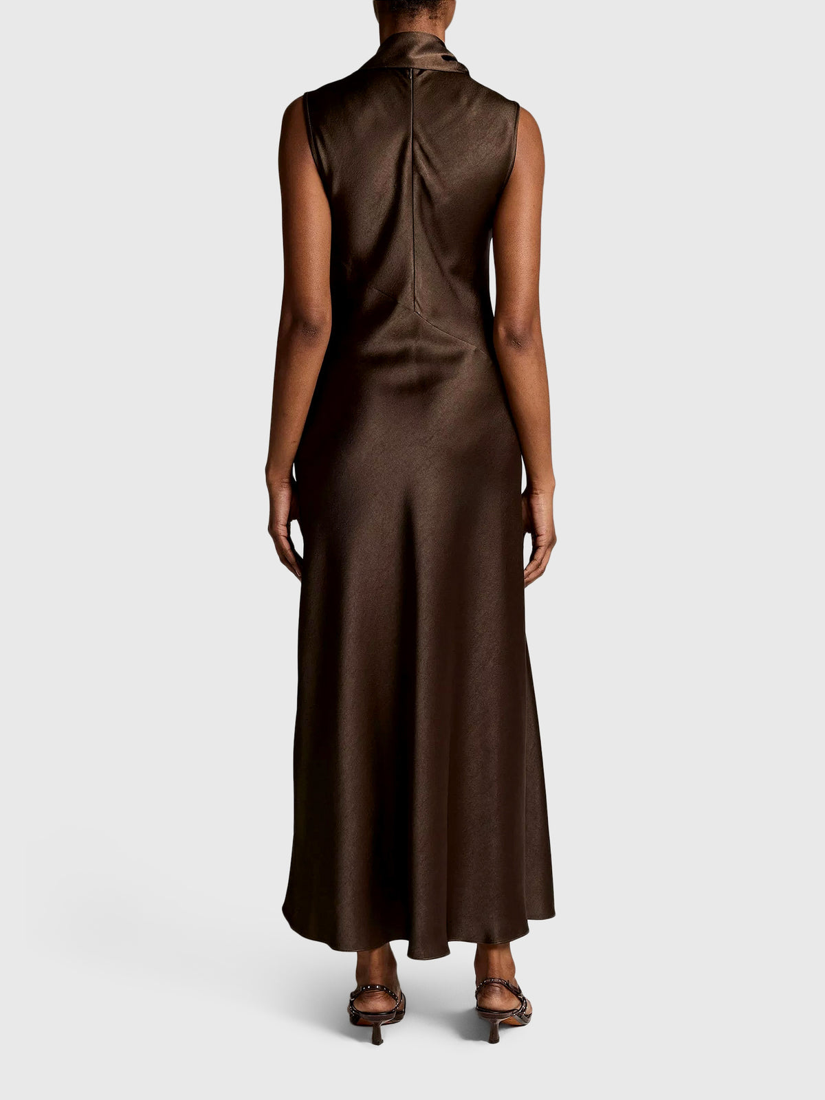 Vince Women's Satin Scarf-Neck Dress - Saint Bernard