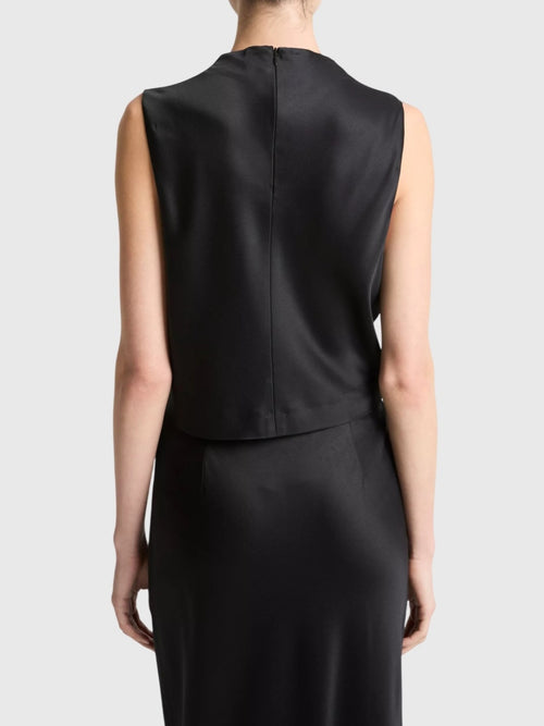 Vince Women's Satin Cropped Cowl-Neck Top