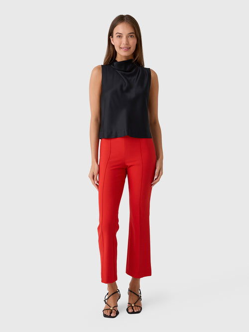 Vince Women's Satin Cropped Cowl-Neck Top