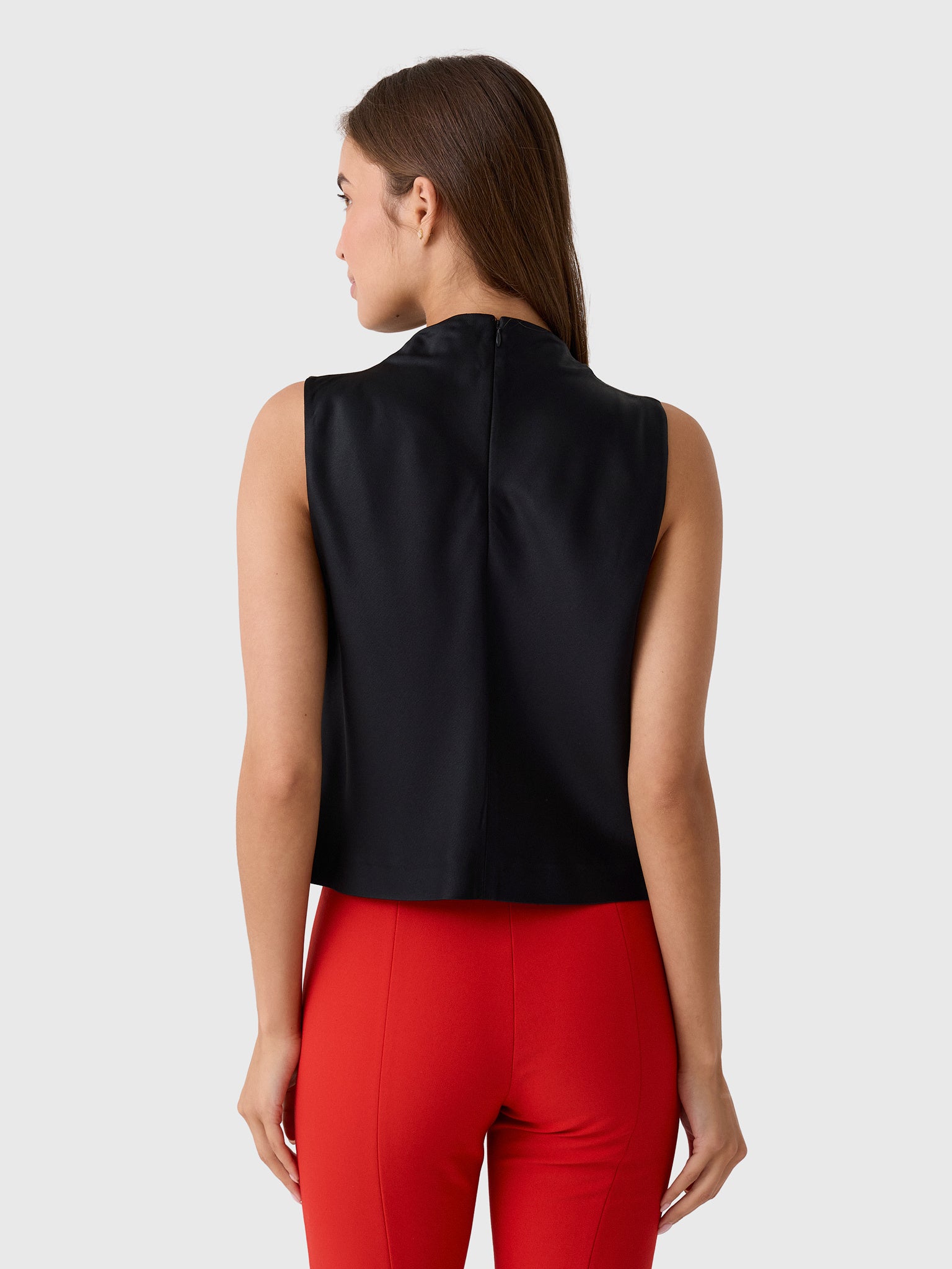Vince Women's Satin Cropped Cowl-Neck Top - Saint Bernard