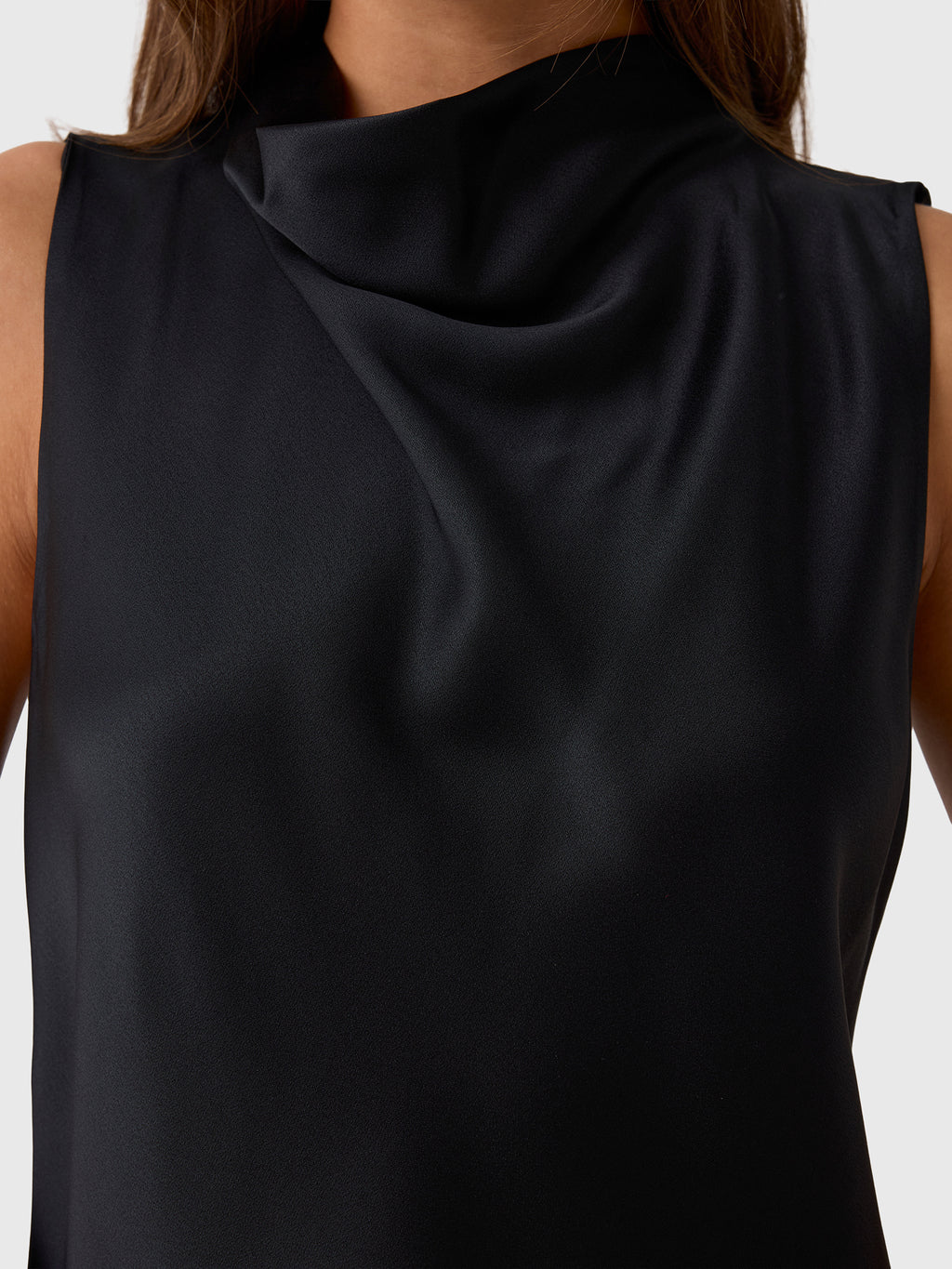 Vince Women's Satin Cropped Cowl-Neck Top - Saint Bernard