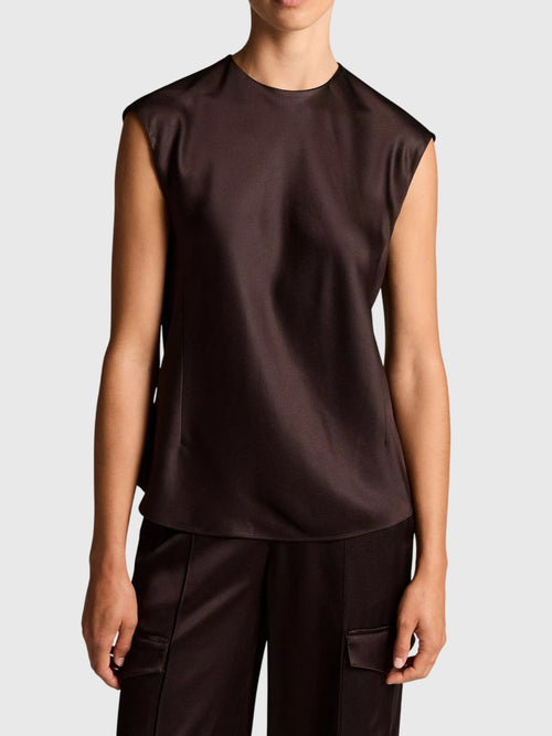 Vince Women's Satin Relaxed Cap-Sleeve Top - Saint Bernard