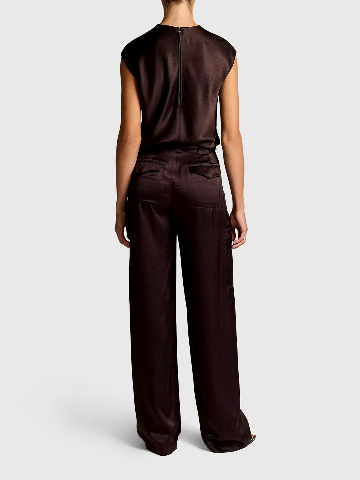 Vince Women's Satin High-Waist Utility Trouser - Saint Bernard