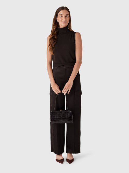 Vince Women's Satin High-Waist Utility Trouser - Saint Bernard