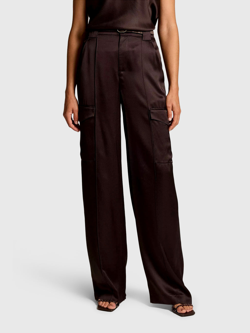 Vince Women's Satin High-Waist Utility Trouser - Saint Bernard