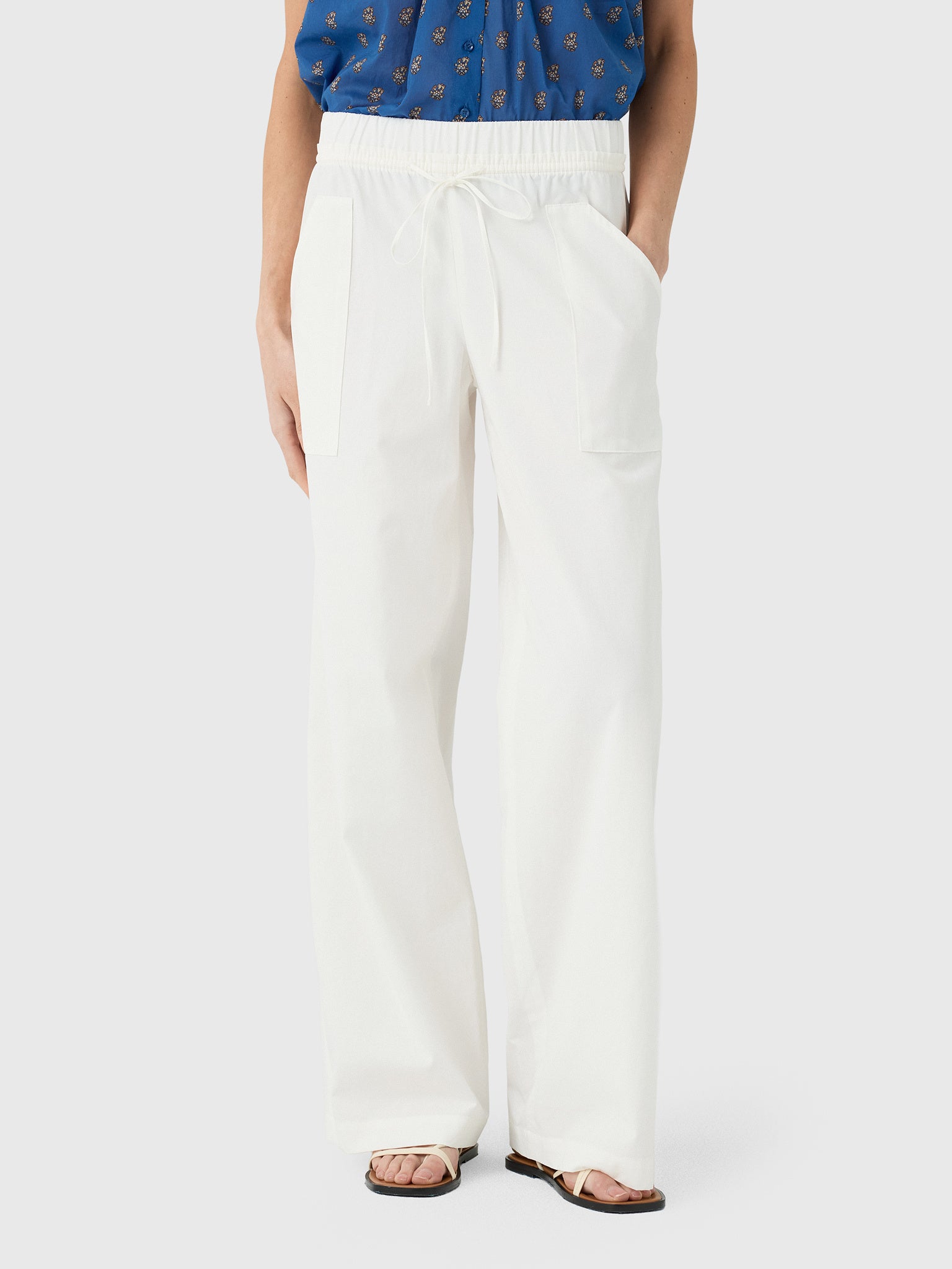 Vince Women's Cotton Double-Waist Drawstring Pant - Saint Bernard