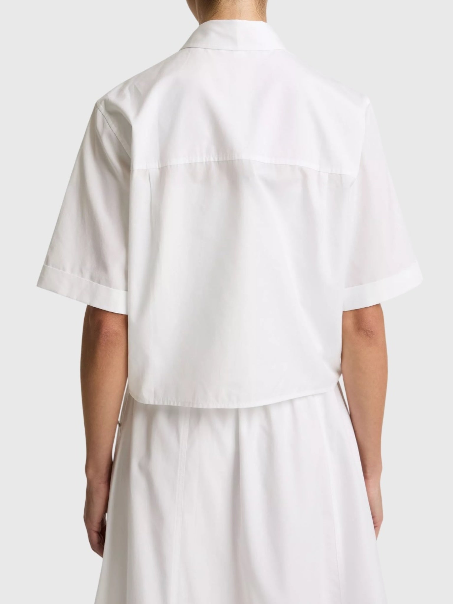 Vince Women's Scallop-Detail Cotton Button-Front Shirt - Saint Bernard