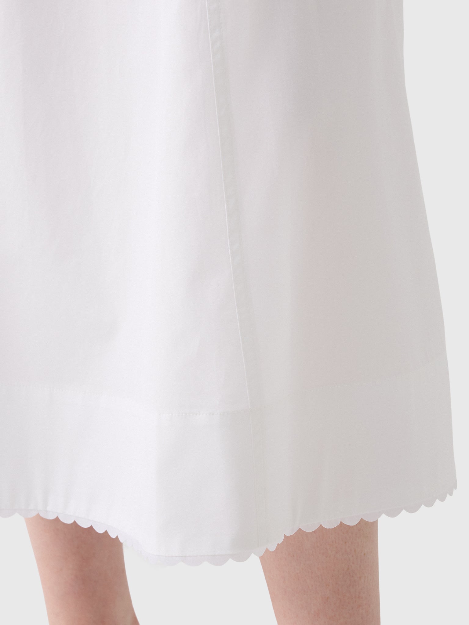 Vince Women's Scallop-Detail Cotton Midi Skirt - Saint Bernard