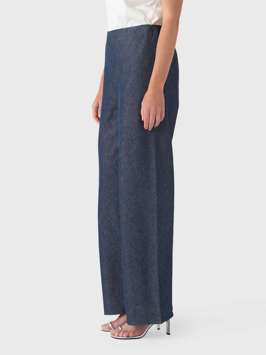 Vince Women's Colette High-Rise Cotton-Linen Chambray Bias Pant - Saint Bernard