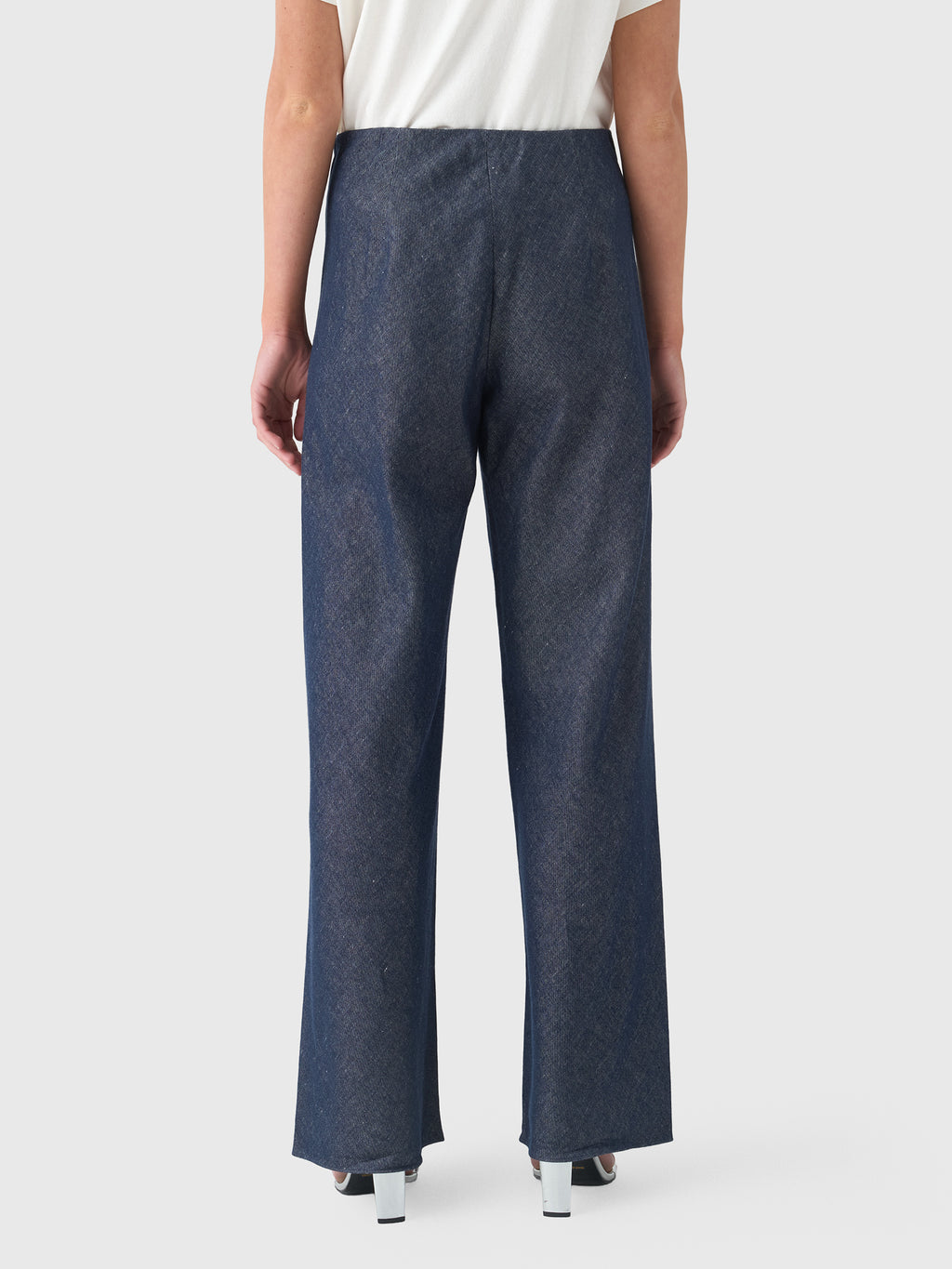 Vince Women's Colette High-Rise Cotton-Linen Chambray Bias Pant - Saint Bernard