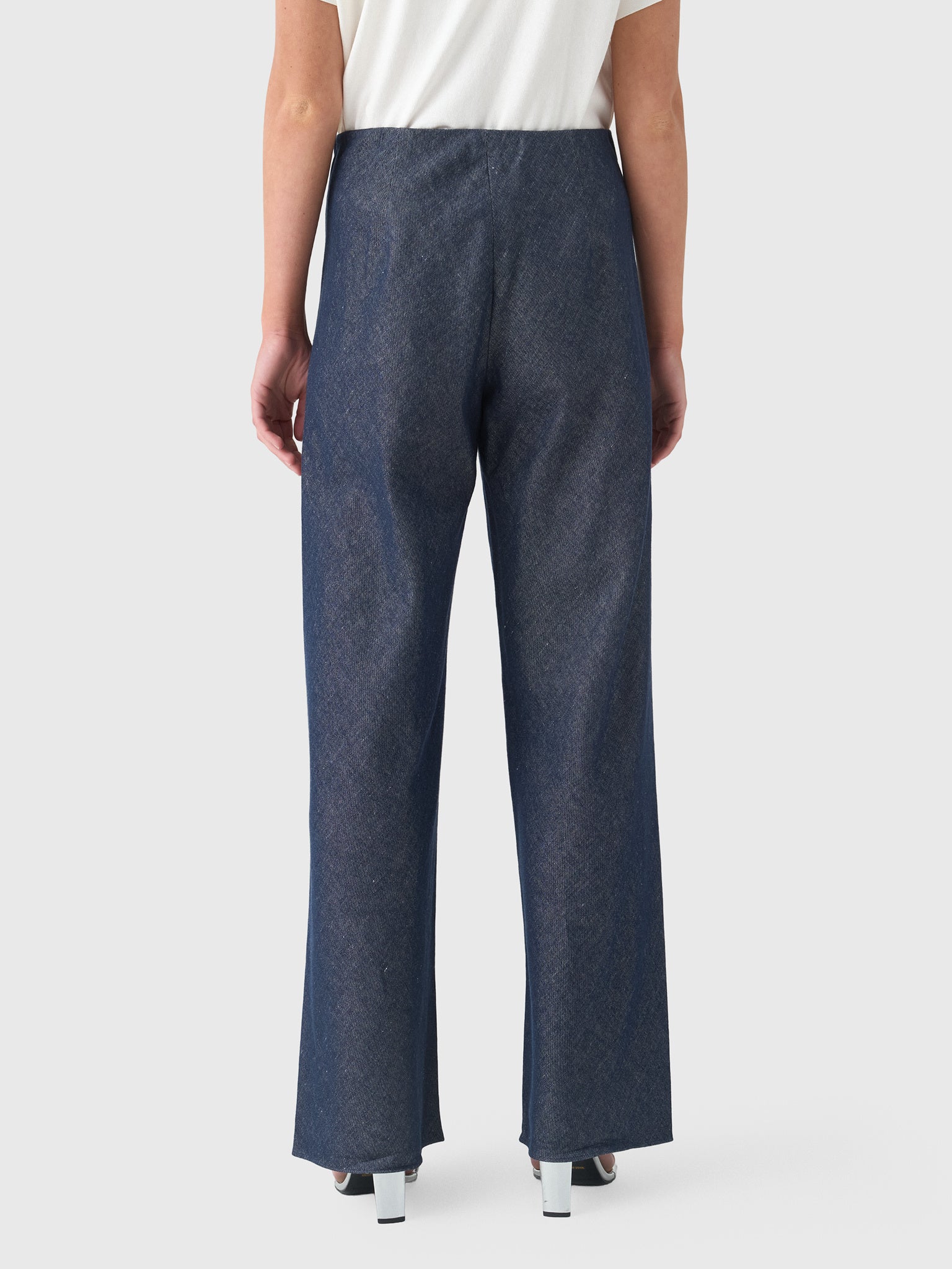 Vince Women's Colette High-Rise Cotton-Linen Chambray Bias Pant - Saint Bernard
