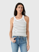 Vince Women's Striped Ribbed Scoop-Neck Tank - Saint Bernard