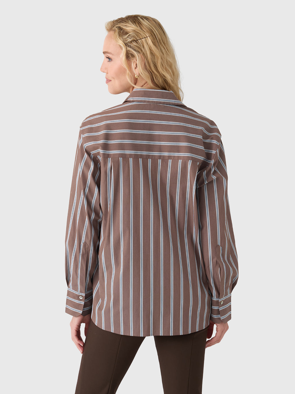 Vince Women's Stripe Button Down Shirt - Saint Bernard