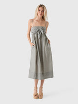Vince Women's Gingham Cotton-Silk Tie Smocked Dress - Saint Bernard