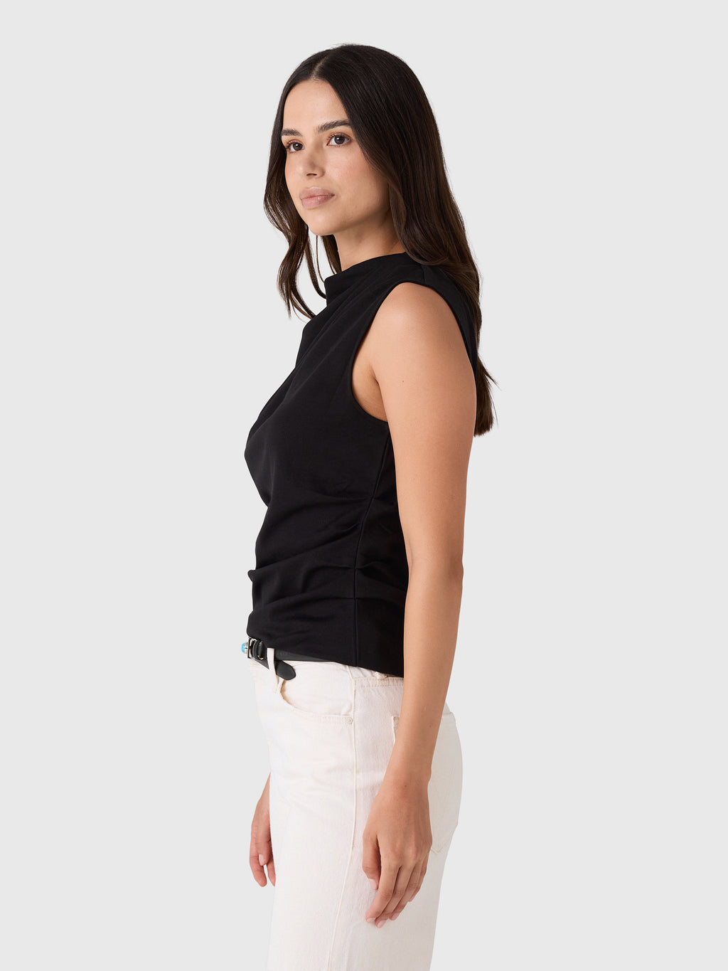 Vince Women's Pima Cotton Draped Sleeveless Top - Saint Bernard