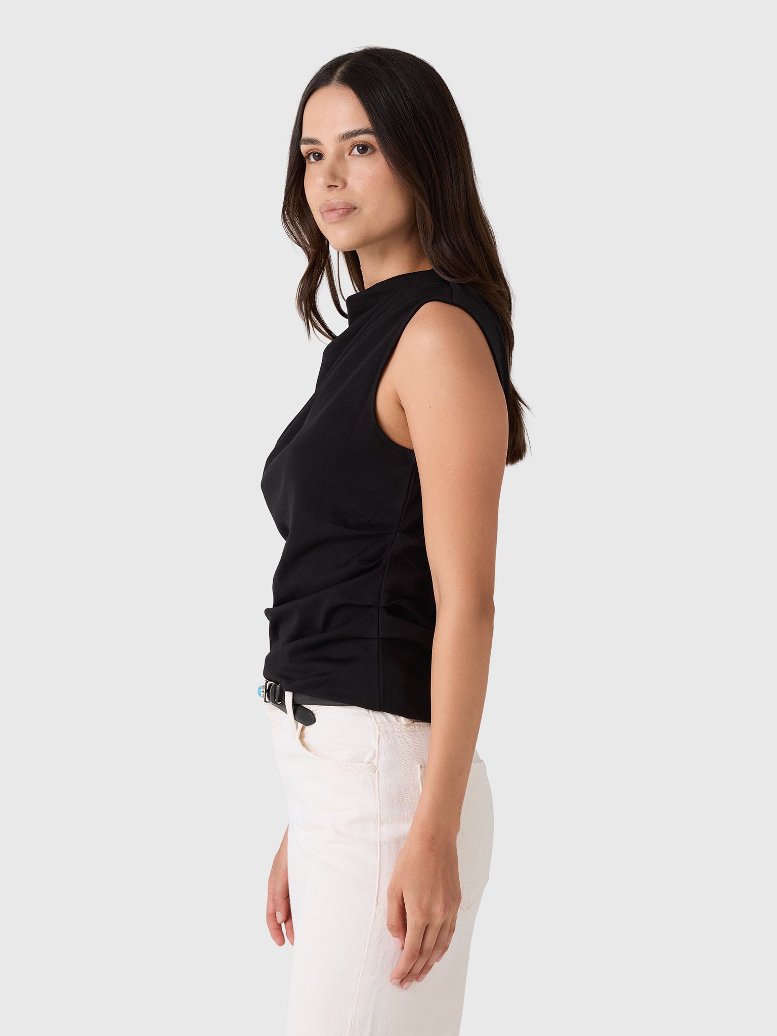 Vince Women's Pima Cotton Draped Sleeveless Top - Saint Bernard