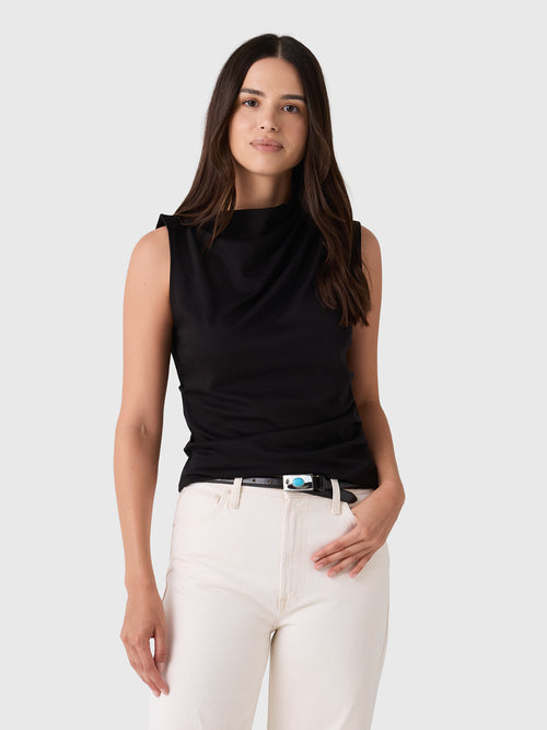 Vince Women's Pima Cotton Draped Sleeveless Top