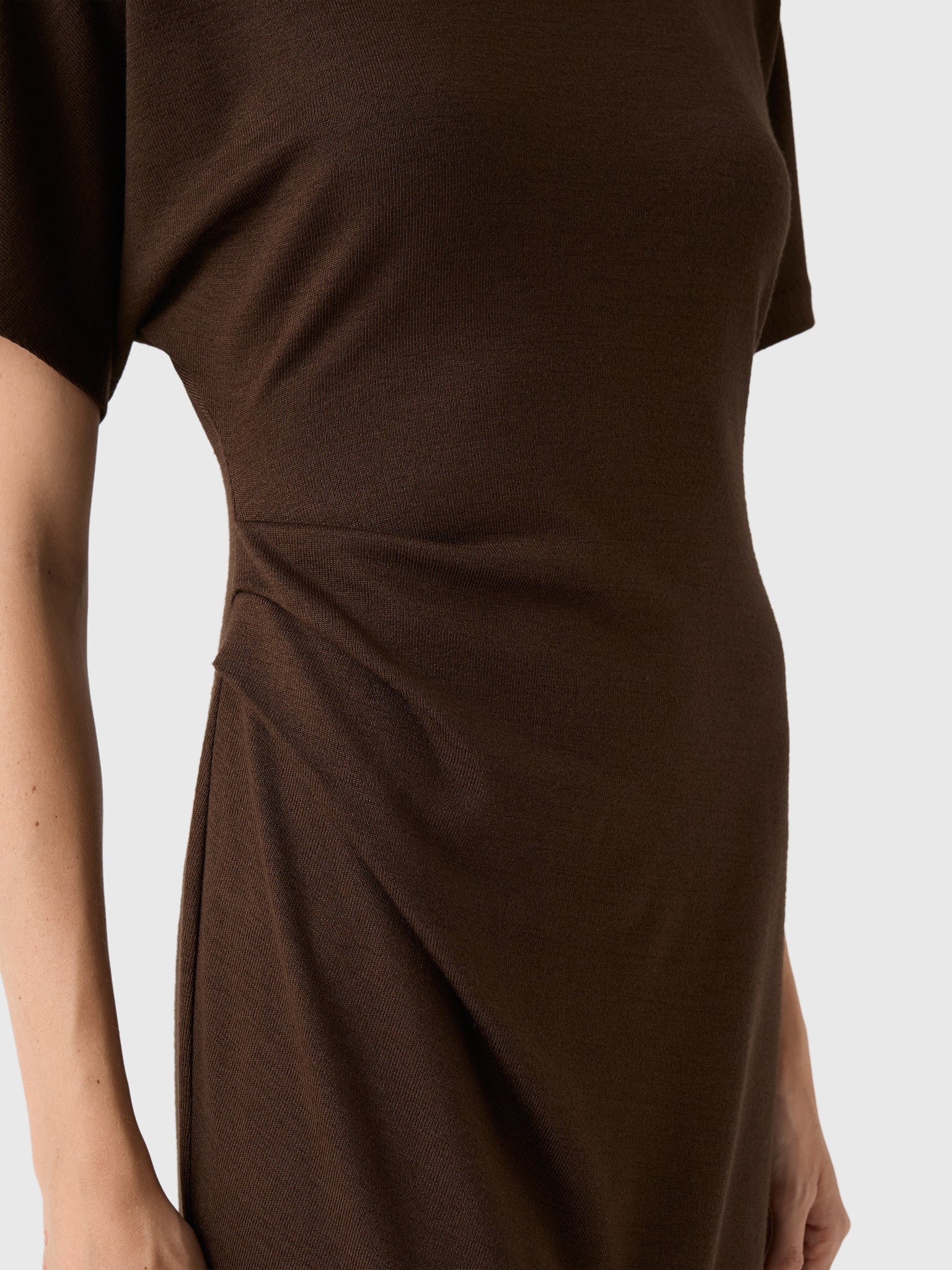 Vince Women's Ruched-Side Matte Jersey Short-Sleeve Dress - Saint Bernard