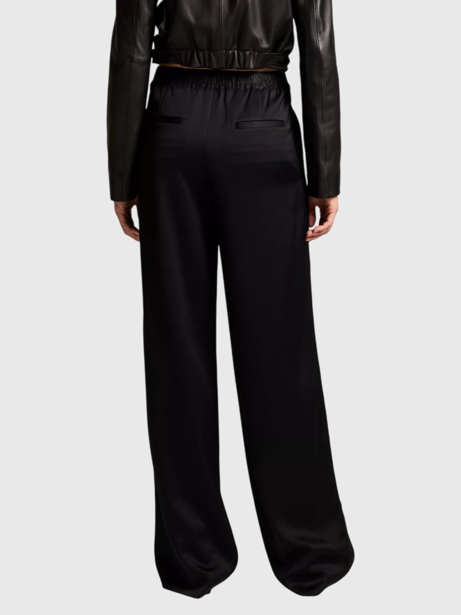 Vince Women's Mid-Rise Lace-Trim Pull-On Pant - Saint Bernard