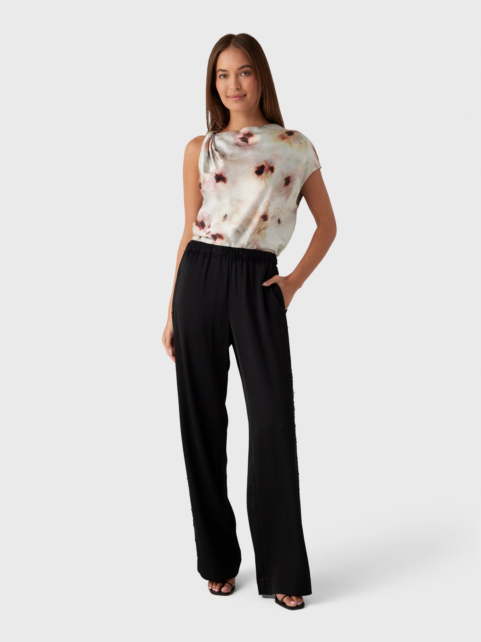 Vince Women's Mid-Rise Lace-Trim Pull-On Pant - Saint Bernard