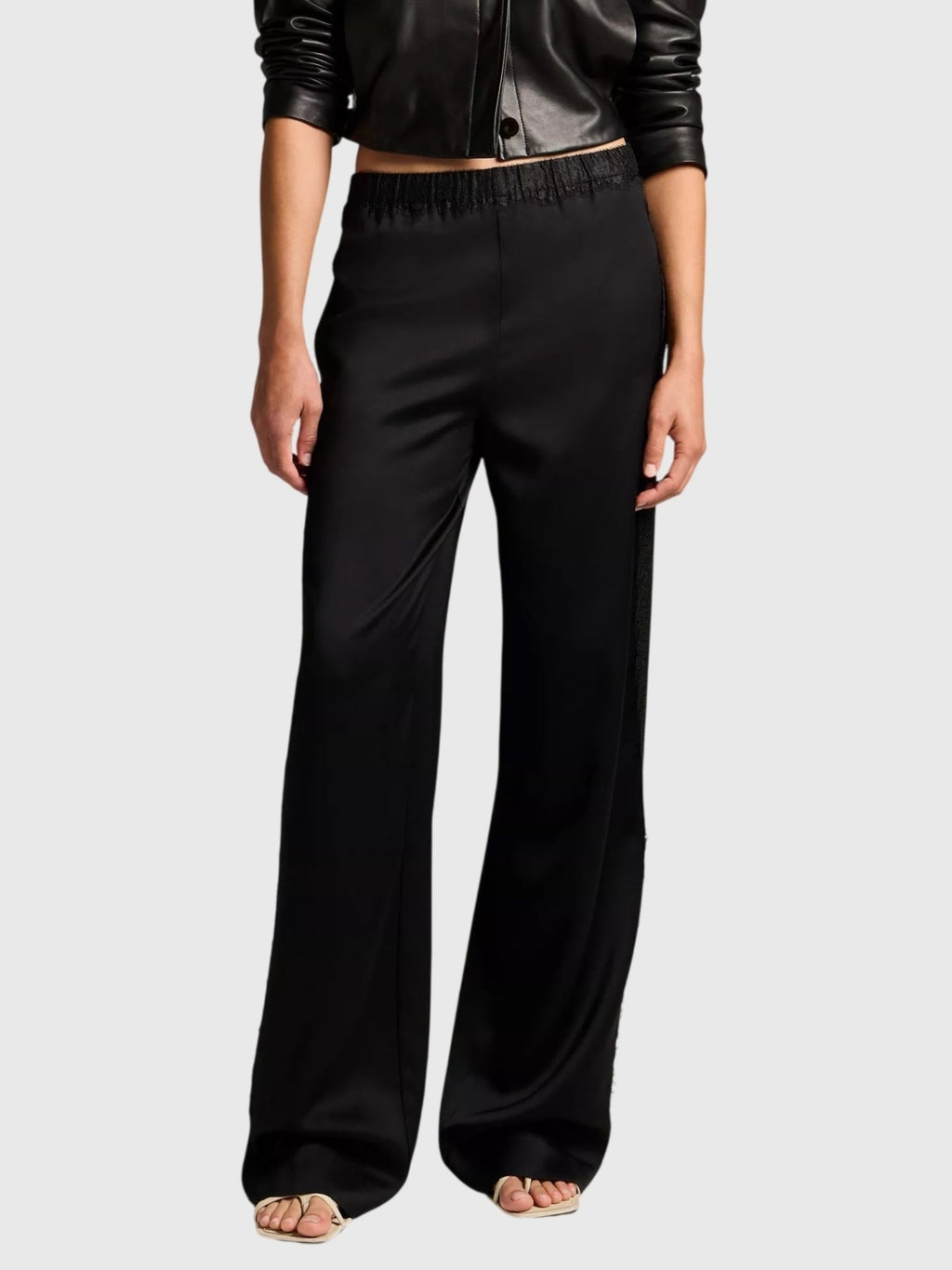 Vince Women's Mid-Rise Lace-Trim Pull-On Pant - Saint Bernard