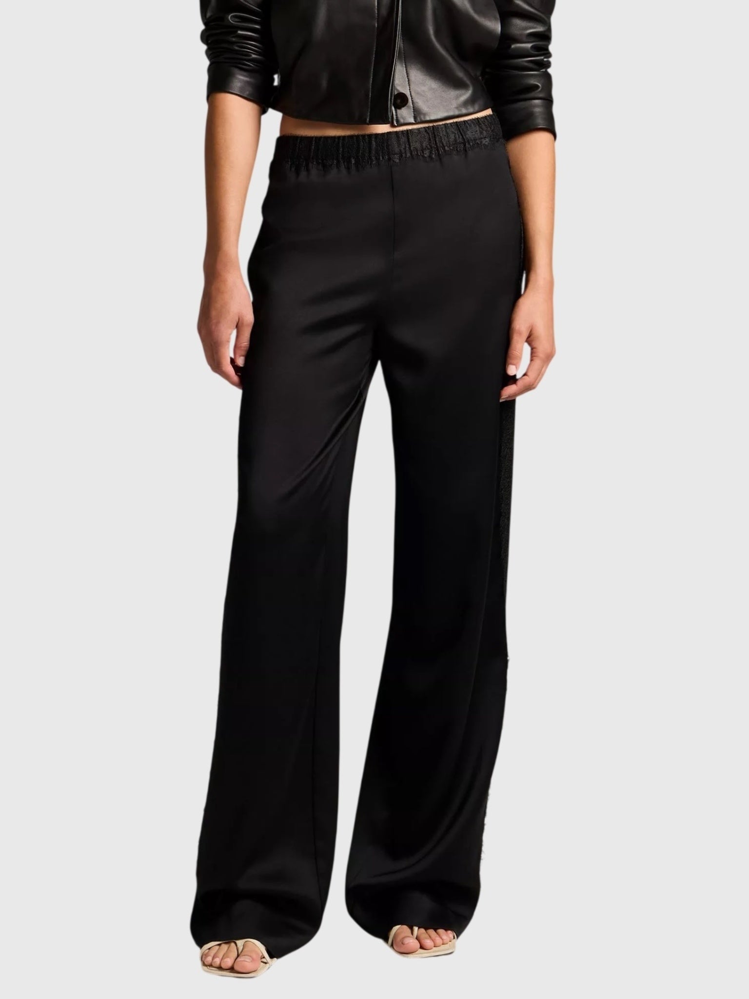 Vince Women's Mid-Rise Lace-Trim Pull-On Pant - Saint Bernard