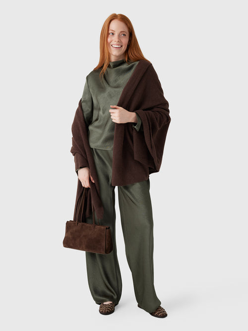 Vince Women's Satin Draped Cowl-Neck Long-Sleeve Top