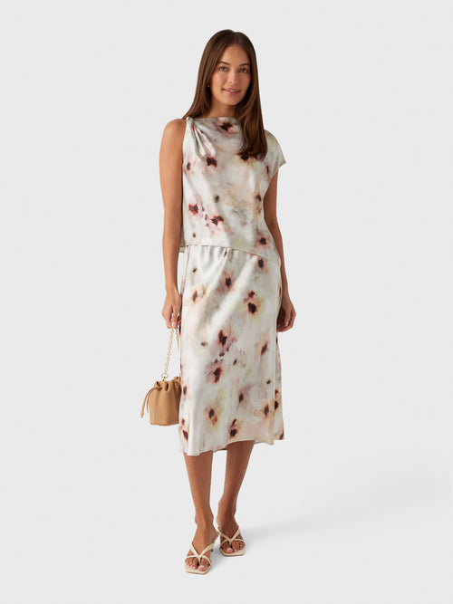 Vince Women's Watercolor Floral Satin Slip-Skirt