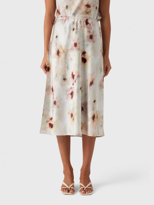 Vince Women's Watercolor Floral Satin Slip-Skirt
