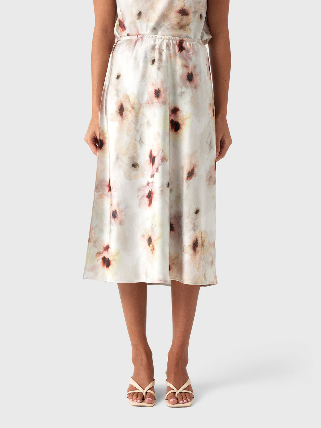Vince Women's Watercolor Floral Satin Slip-Skirt - Saint Bernard