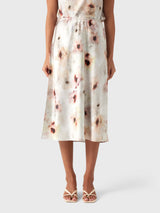 Vince Women's Watercolor Floral Satin Slip-Skirt - Saint Bernard