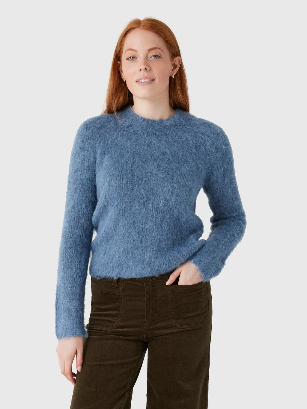 Vince Women's Brushed Crew Neck Sweater - Saint Bernard